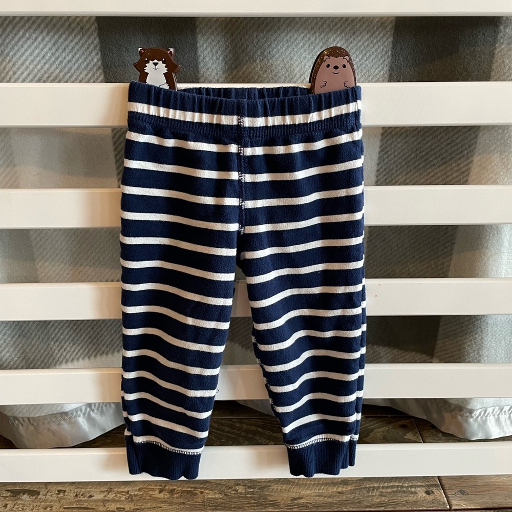 CARTERS 18M NAVY & WHITE STRIPED JOGGER